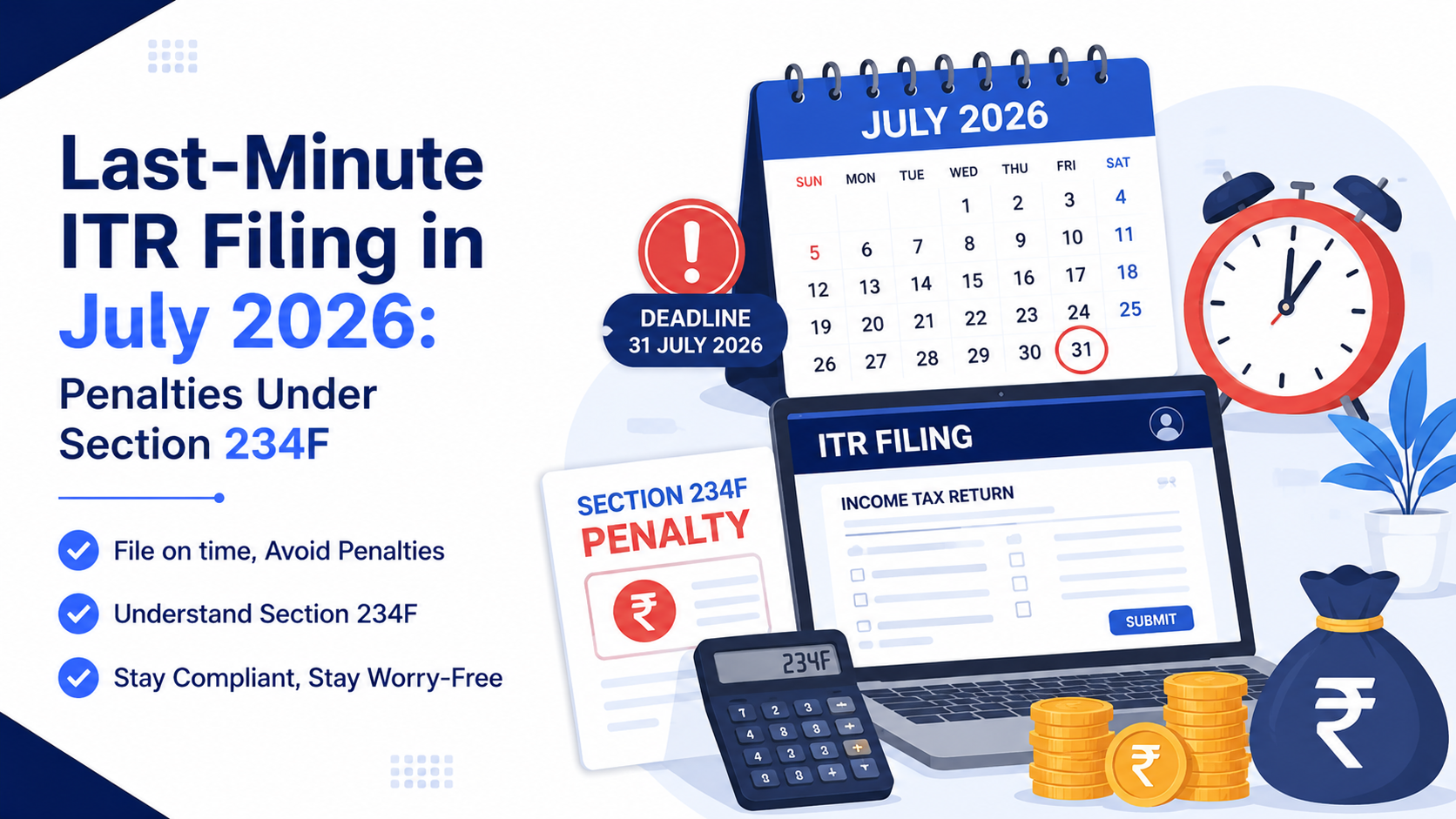 Last-Minute ITR Filing in July 2026: Penalties Under Section 234F